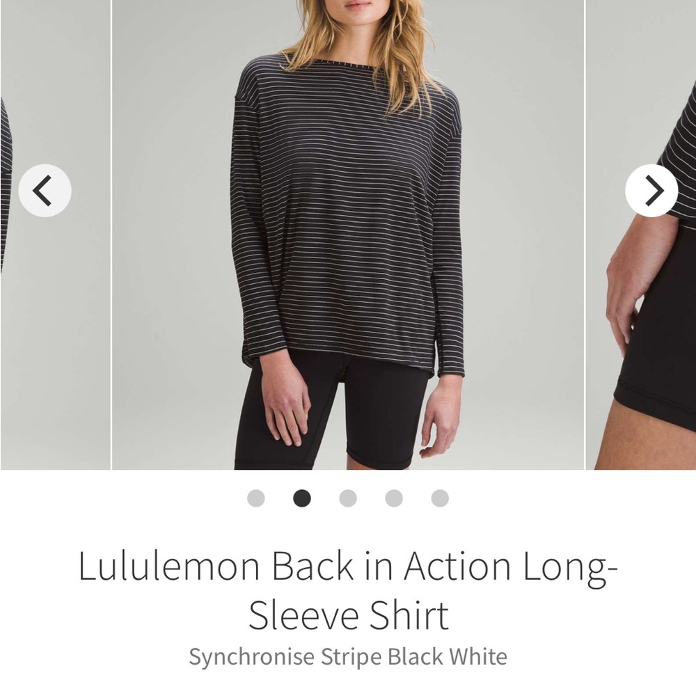 lululemon athletica back in action Long-Sleeve Top striped 6